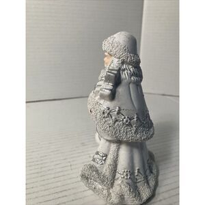 Vintage K's Collection Santa Figurine Of White Glitter‎ Holding Presents